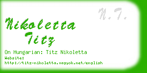nikoletta titz business card